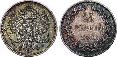 Лот №456, 25 пенни 1890 года. L.