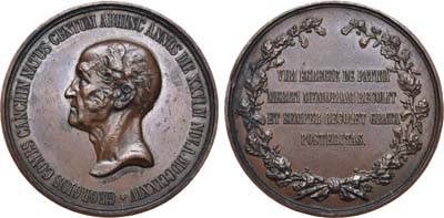 Лот №682, Медаль 1874 года. В память 100-летия со дня рождения бывшего министра финансов графа Е.Ф. Канкрина.