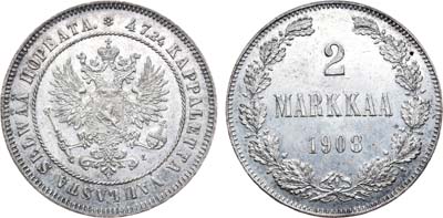 Лот №736, 2 марки 1908 года. L.
