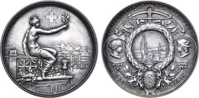 Лот №83,  Швейцария. Медаль 1895 года. Стрелковый фестиваль в г. Винтертур.