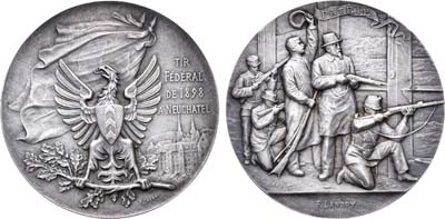Лот №85,  Швейцария. Медаль 1898 года. Стрелковый фестиваль в г. Невшатель.