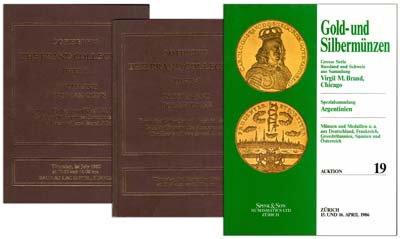 Лот №992,  Лот из 3-х аукционных каталогов фирм Sotheby's (Лондон) и Spink&Son Numismatics LTD (Цюрих) с важной распродажей монет и медалей из коллекции известного нумизмата Виржжила Бранда.