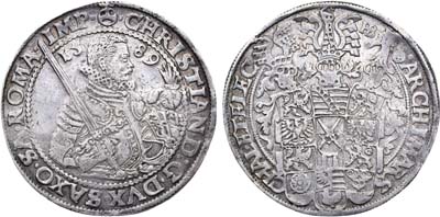 Лот №29,  Германия. Курфюршество Саксония (Альбертинская линия). Курфюрст Кристиан I. Талер 1589 года.
