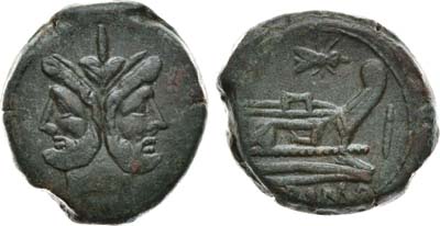Лот №3,  Римская республика, Асс 148 г. до н. э.