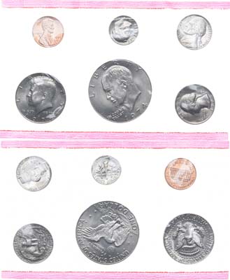 Лот №32, Годовой набор монет 1974 года. США.