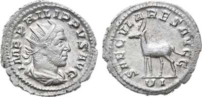 Лот №11,  Римская Империя. Император Филипп I. Антониниан 248 года.