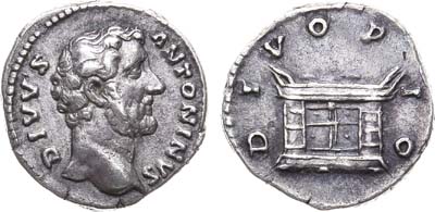 Лот №4,  Римская Империя. Антонин Пий. Денарий 161 года.