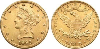 Лот №107,  США. 10 долларов 1895 года. LIBERTY.