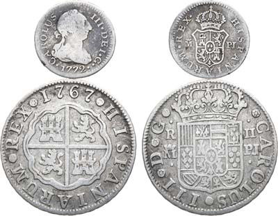 Лот №57, Сборный лот из 2 монет Испании.