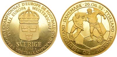Лот №85,  Швеция. FIFA чемпионат Европы по футболу 1992 года, финал (Дания - Германия 2:0).