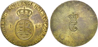 Лот №78,  Королевство Дания. Шлезвиг-Гольштейн. Король Дании Кристиан VII. Эталон 1787 года.