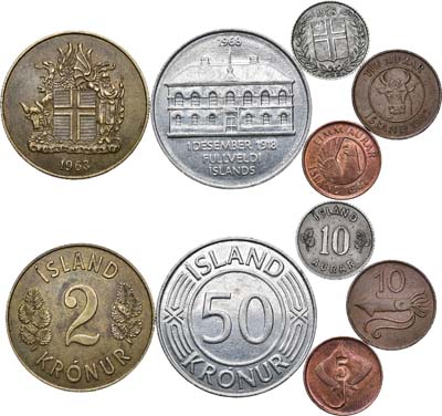 Лот №81,  Исландия. Сборный лот из 5 монет.