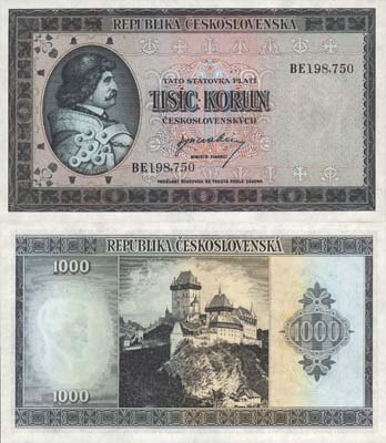 Лот №558,  Чехословакия. 1000 крон 1945 года.