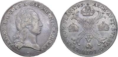 Лот №186,  Священная Римская Империя. Австрийские Нидерланды. Император Франц II. Кроненталер 1795 года.