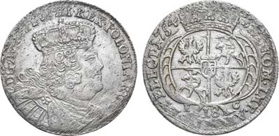 Лот №244,  Королевство Саксония. Король польский и курфюрст саксонский Фридрих II Август. 18 грошей (тимпф) 1754 года. (ЕС).