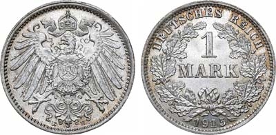 Лот №121,  Германская Империя. Император Вильгельм II. 1 марка 1915 года.