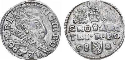 Лот №177,  Речь Посполитая. Король польский и великий князь литовский Сигизмунд III Васа. 3 гроша (трояк) 1598 года .