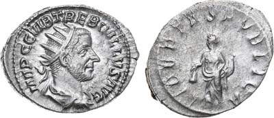 Лот №39,  Римская Империя. Император Требониан Галл. Антониниан 252 года.