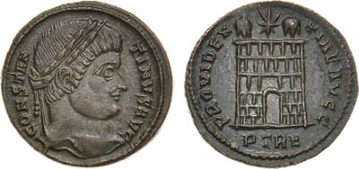 Лот №45,  Римская Империя. Император Константин I Великий. Фоллис.