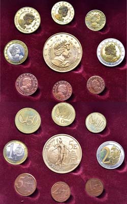 Лот №86,  Великобритания. Набор из 9 пробных монет 2002 года.