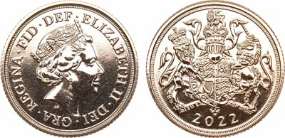 Лот №17,  Великобритания. Королева Елизавета II. Соверен 2022 года.  Платиновый юбилей королевы.