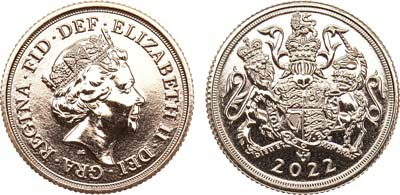 Лот №18,  Великобритания. Королева Елизавета II. Соверен 2022 года.  Платиновый юбилей королевы.