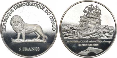 Лот №57,  Конго. Республика. 5 франков 2000 года. Панамский канал.