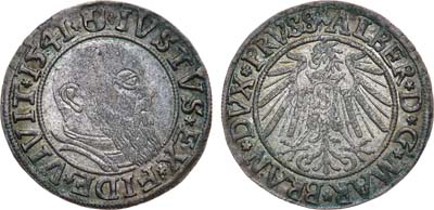 Лот №104,  Священная Римская империя. Герцогство Пруссия. Герцог Альбрехт I Бранденбург-Ансбахский Гогенцоллерн. Грош 1541 года.