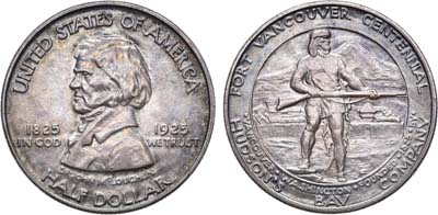Лот №115,  США. 1/2 доллара (50 центов) 1925 года. В память 100-летия Форта Ванкувера.