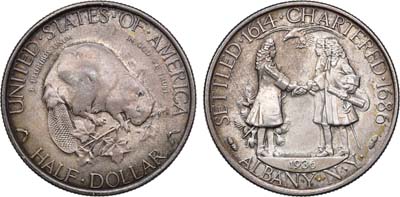 Лот №118,  США. 1/2 доллара (50 центов) 1936 года. В память 250-летия Устава города Олбани. Бобр.