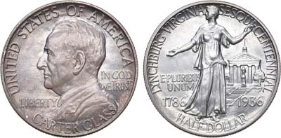 Лот №122,  США. 1/2 доллара (50 центов) 1936 года. В память 150-летия основания Линчбурга, штат Вирджиния.