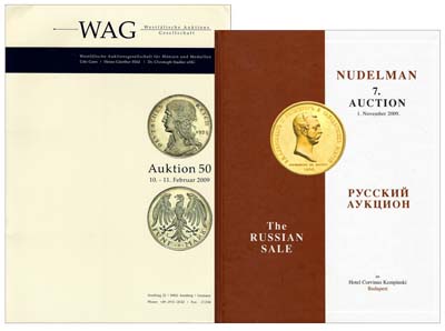 Лот №1445,  Лот из 2-х аукционных каталогов фирм WAG и Nudelman.