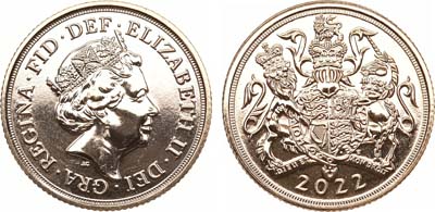 Лот №34,  Великобритания. Королева Елизавета II. Соверен 2022 года. Платиновый юбилей королевы.