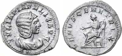Лот №5,  Римская Империя. Юлия Домна жена императора Септимия Севера. Антониниан 216 года.