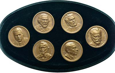 Лот №1350, Комплект медалей 2004 года. Русские композиторы.