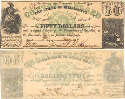 Лот №278,  США. Штат Миссисипи. 5 долларов 1862 года.
