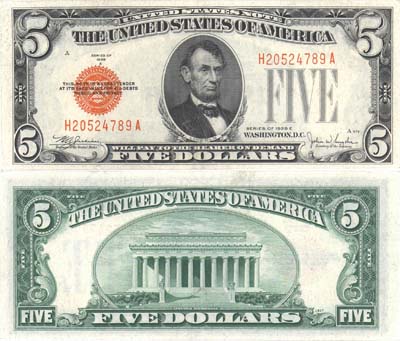 Лот №285,  США. Unated States Note. 1 доллар 1928 ода.