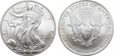 Лот №61,  США. 1 доллар 2003 года. Liberty (Шагающая свобода).