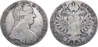 Лот №15,  Австрия. Мария Терезия. 1 талер 1780 года. Рестрайк.