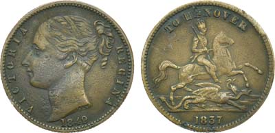 Лот №87,  Великобритания. Королева Виктория. Политический жетон 1849 года 