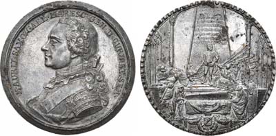 Лот №94,  Германия. Саксония. Медаль 1750 года на смерть Морица Саксонского.