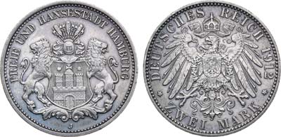 Лот №115,  Германская империя. Вольный Ганзейский город Гамбург. 2 марки 1912 года.