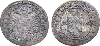 Лот №132,  Священная Римская империя. Свободный Имперский город Нюрнберг. 5 крейцеров 1622 года.