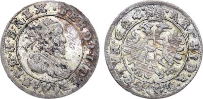 Лот №135,  Священная Римская империя. Австрия. Дом Габсбургов. Император Фердинанд II. 3 крейцера (грош) 1624 года.