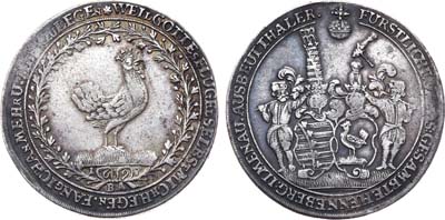 Лот №155,  Священная Римская империя. Графство Хеннебрг-Ильменау. Герцог Иоганн Эрнст III. Талер 1697 года.