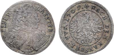 Лот №162,  Священная Римская империя. Княжество Бранденбург-Байрейт. Маркграф Кристиан Эрнст. 1 крейцер 1709 года (IAP).