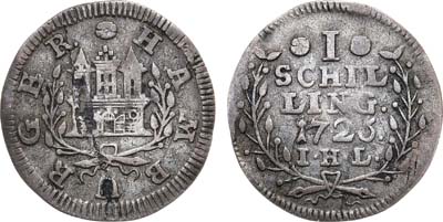 Лот №168,  Священная Римская империя. Вольный Ганзейский город Гамбург. 1 шиллинга 1726 года (IHL).