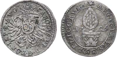 Лот №170,  Священная Римская империя. Свободный Имперский город Аугсбург. С титулом императора Карла VI. 1 крейцер 1726 года.