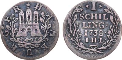Лот №179,  Священная Римская империя. Вольный Ганзейский город Гамбург. 1 шиллинга 1738 года (IHL).
