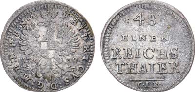 Лот №185,  Священная Римская империя. Княжество Бранденбург-Байрейт. Маркграф Фридрих. 1/48 талера 1750 года (CLR).